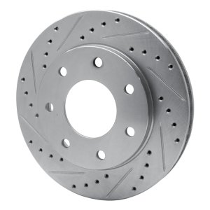 Ford F-250 Brake Rotor (1) - Front Left - R1 Concepts - Drilled & Slotted - Silver - `97-`04